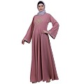 Emirates Umbrella abaya with embroidery work-Baby Pink